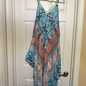 American Rag Blue and Orange Asymmetrical Dress